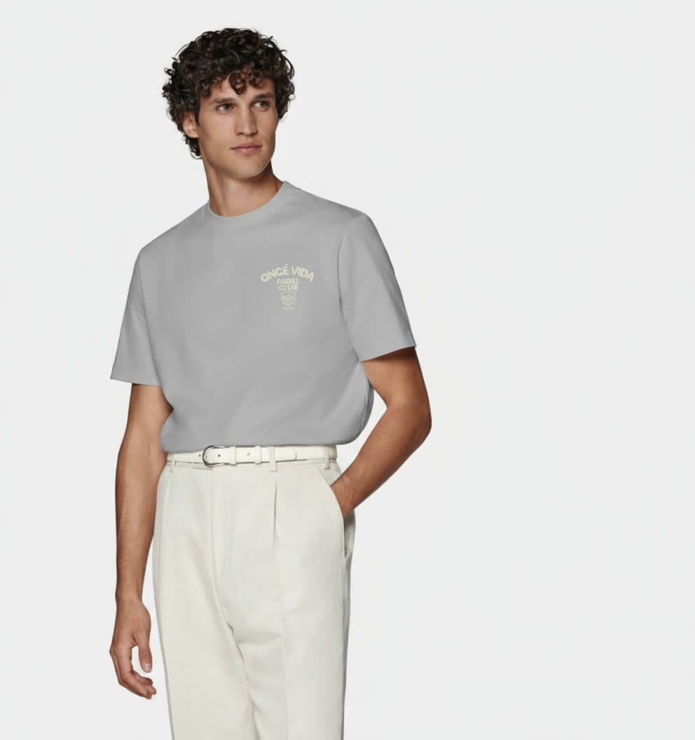 ONCÉ VIDA / PADEL CLUB TEE – LIGHT GREY